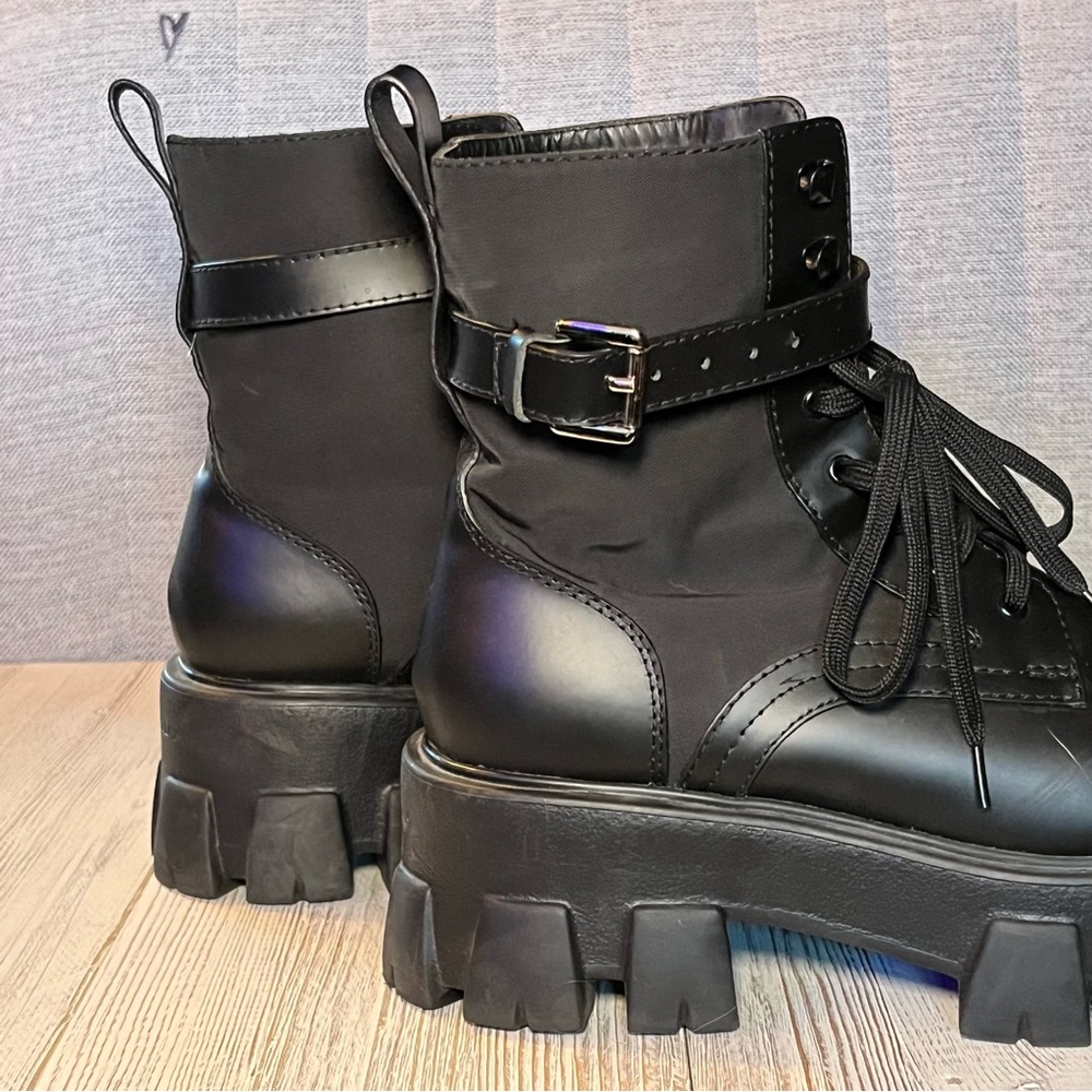Chunky Black Combat Boots - Picture 5 of 7